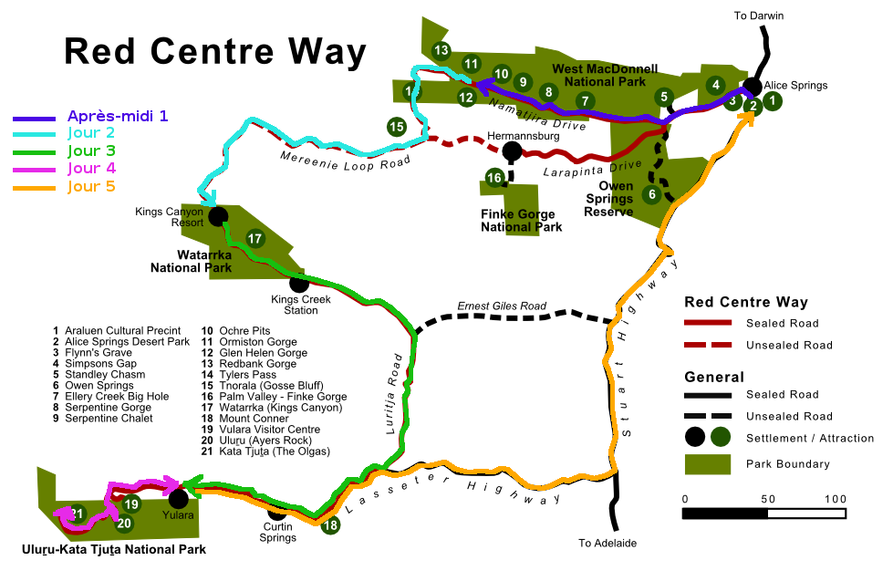 Carte de la zone où nous avons voyagé