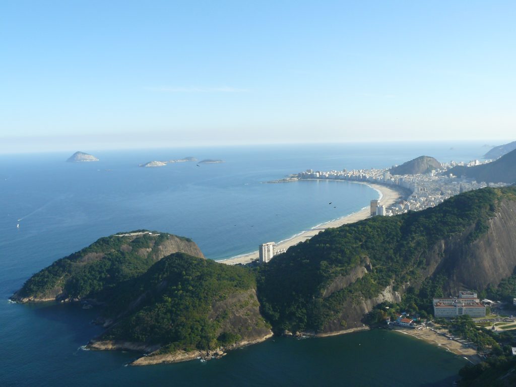Copacabana vu depuis le sommet du Pão de Açucar.