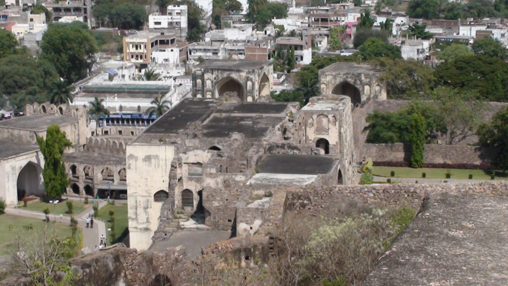 Une vue depuis le fort de Golconda à Hyderabad