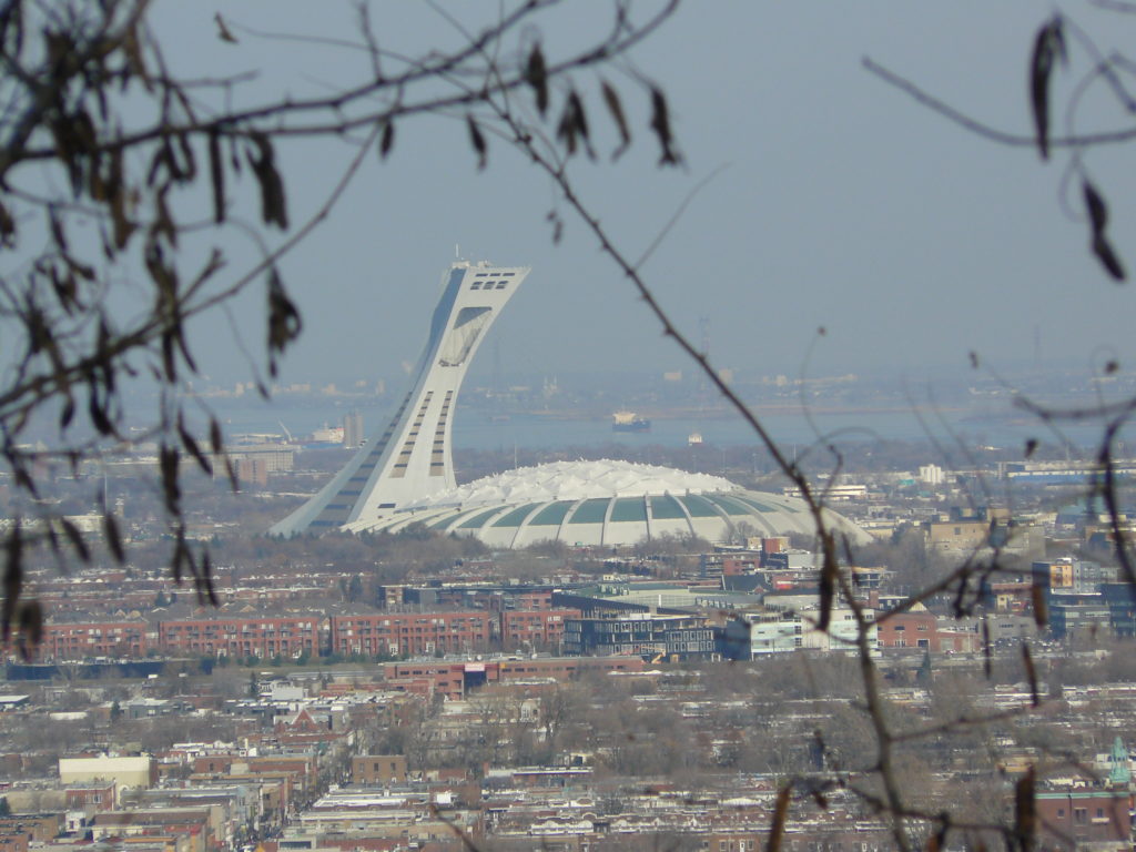 Le stade olympique vu du mont royal