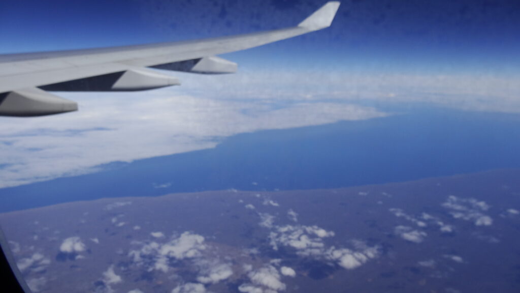 La côte sud de l'Australie vue depuis l'avion entre Perth et Sydney.