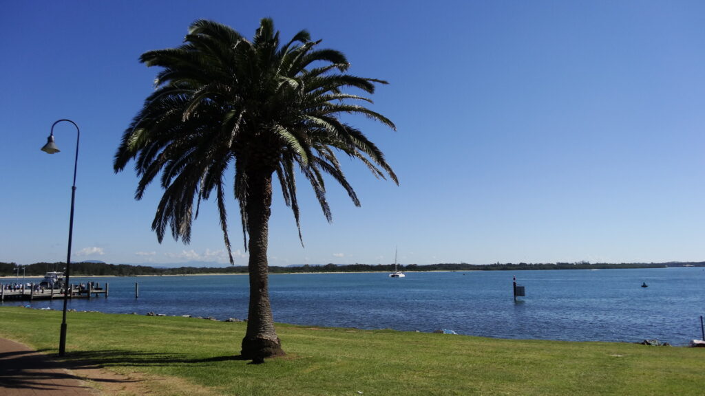Devant notre hôtel à Port Macquarie.