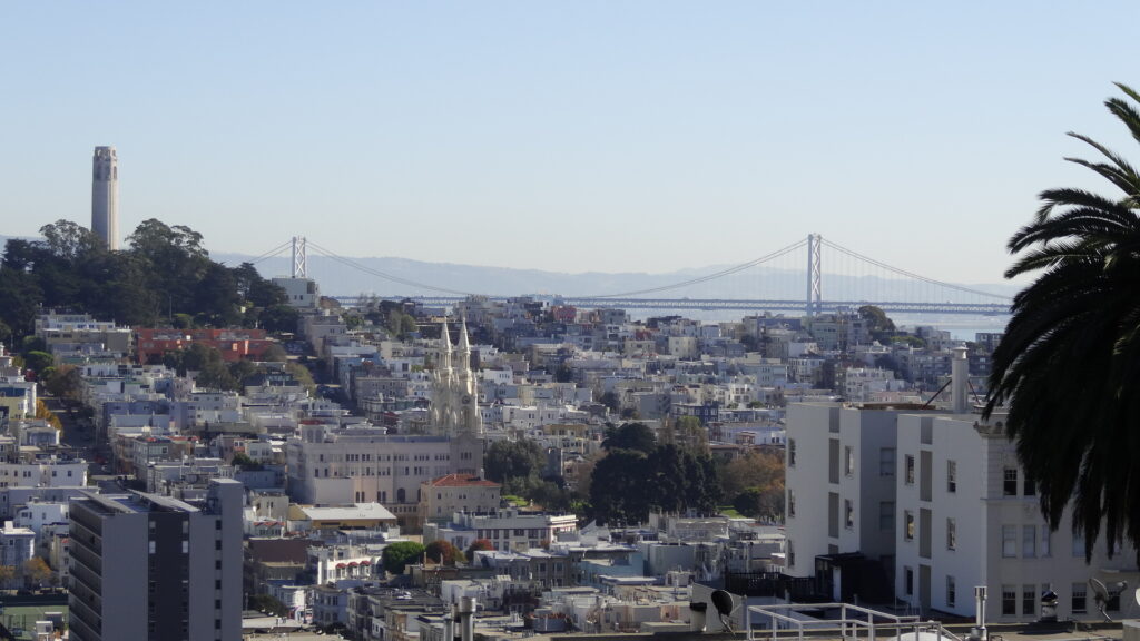 San Francisco - Le Bay bridge et la Coit tower